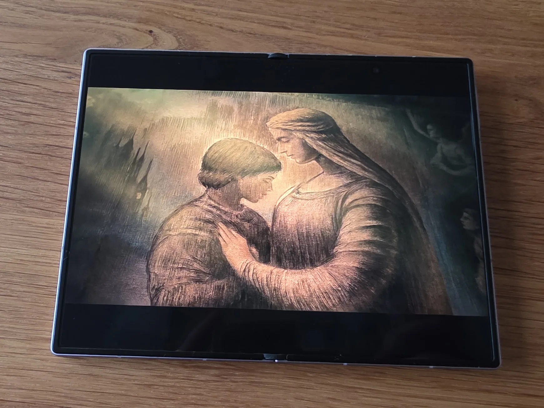Samsung Galaxy Z Fold8 med video vist på den indvendige skærm