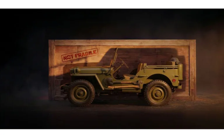Historisk Willys vist i Jeep-præsentationen. Ikke den kommende Renegade.