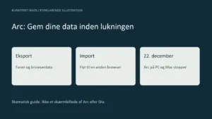 Arc lukker 22. december: Sådan gemmer du dine faner og browserdata
