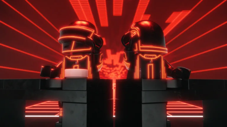 Daft Punk som LEGO-minifigurer i den officielle røde kampagnefilm