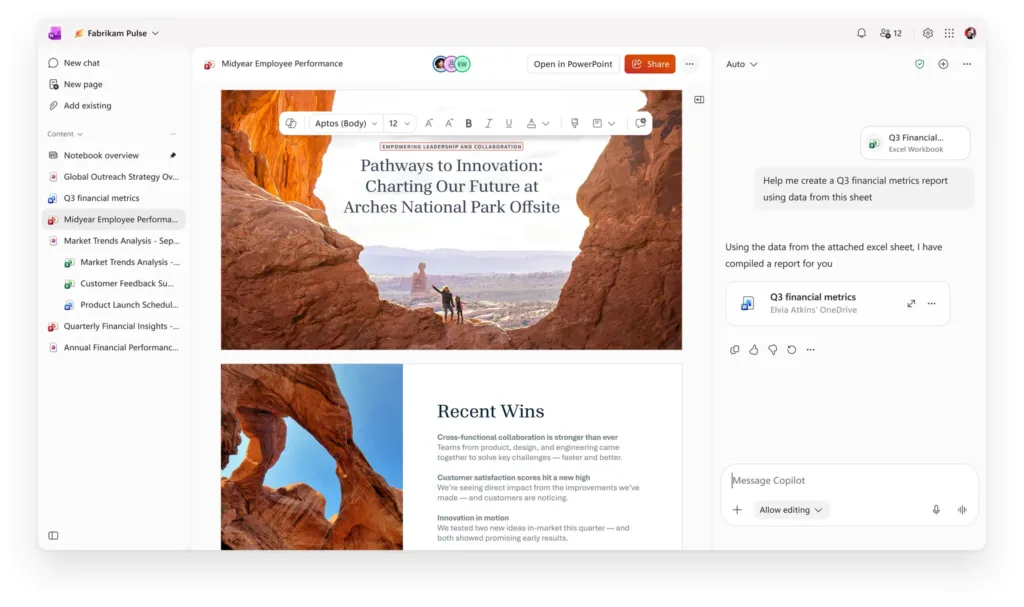 Copilot Notebooks kan nu redigere Office-filer direkte